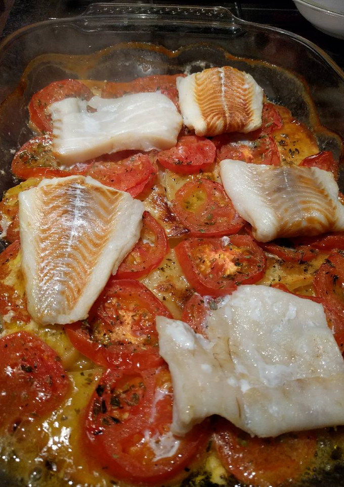 Una foto de Bacalao al horno