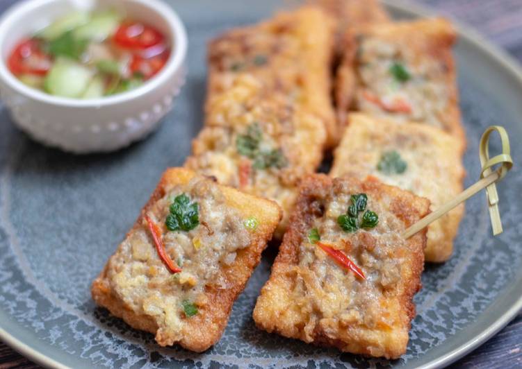 Recipe of Super Quick Homemade Kha Nom Pang Nha Moo- Thai pork on toast 🍞