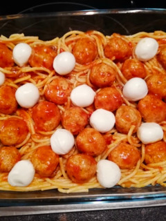 Gombócos bolonyai csöben sütve recept fotója