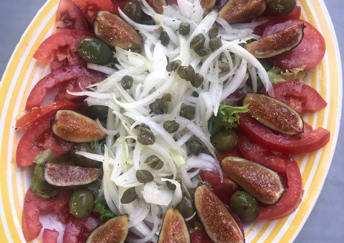 Ensalada vegana para currantes (5), con higos y cositas ricas