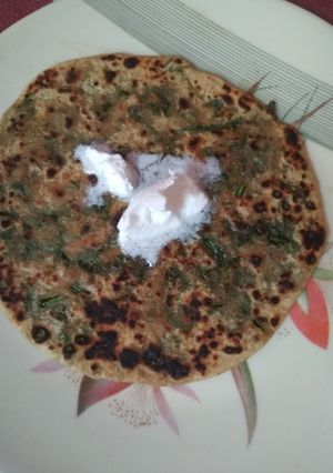 A picture of Palak paratha.