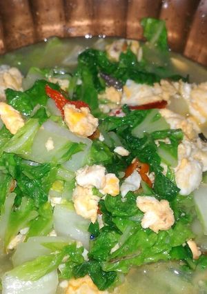 Foto resep Sawi putih + telur orak arik
