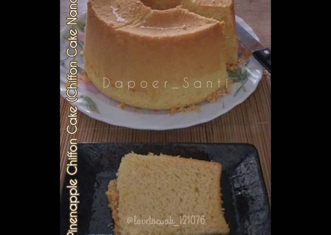 Langkah Mudah untuk Menyiapkan Chiffon Cake Nanas (No Cream of Tartar, BakingPowder, Soda kue) Anti Gagal