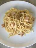Espaguetis amb foie i pipes 🌻