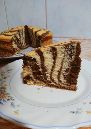 عکسی از دستور کیک زبرا پنبه ای