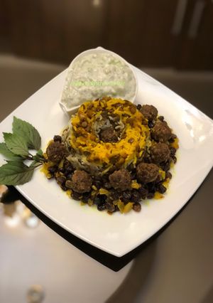 عکسی از دستور عدس پلو با گوشت قلقلی
