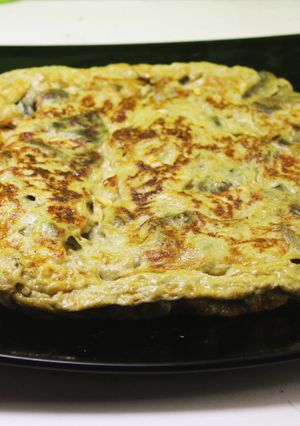 Foto principal de Tortilla cuadrada de alcachofas con leche