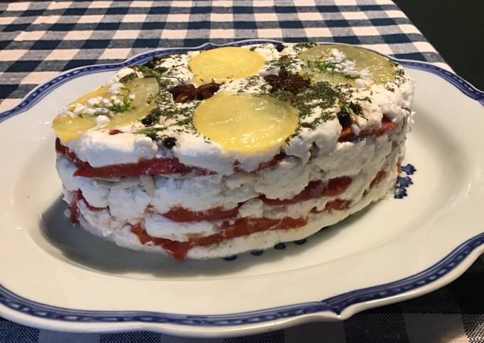 Terrine aux poivrons tomates et anchois aux fromages frais