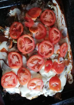 Una foto de Boga a la pizza en el horno