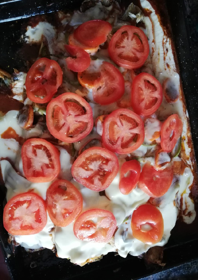 Una foto de Boga a la pizza en el horno