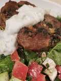 Greek Burgers w/yogurt sauce