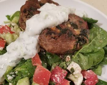 The New Way Serving Recipe Greek Burgers wyogurt sauce Delicious Nutritious