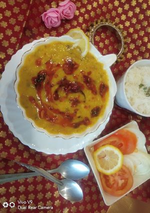 A picture of Rajasthani panchmel Dal Tadka.