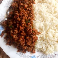 A picture of Minced meat #charityrecipe.