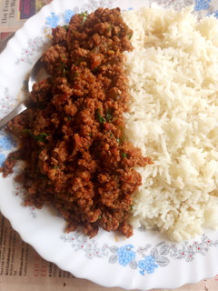 A picture of Minced meat #charityrecipe.