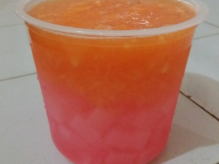 Anti Ribet, Memasak Es Melon Serut Nata de Coco in Fruit Punch Syrup Praktis