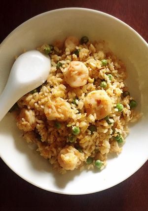 Hình của món Cơm chiên tôm dầu hào.