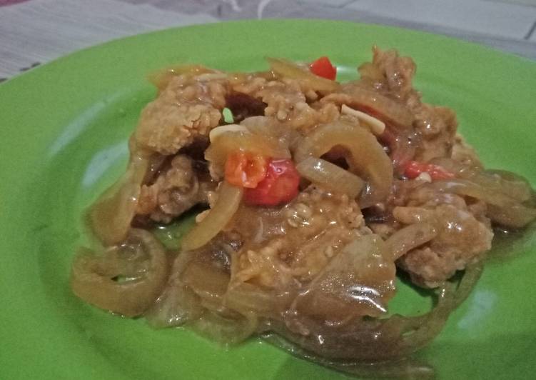 Ayam krispi saus lada hitam