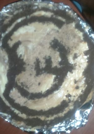 Una foto de Tarta oreo con un toque futbolistico, súper buena y fácil