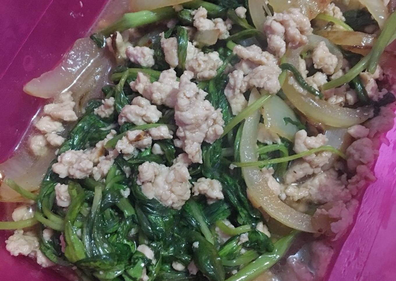 Cah kangkung ayam cincang