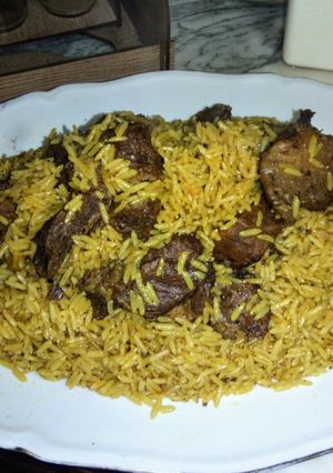 صورة لوصفة كبسه باللحمه