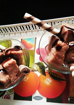 A picture of Banana chocolate ice cream.