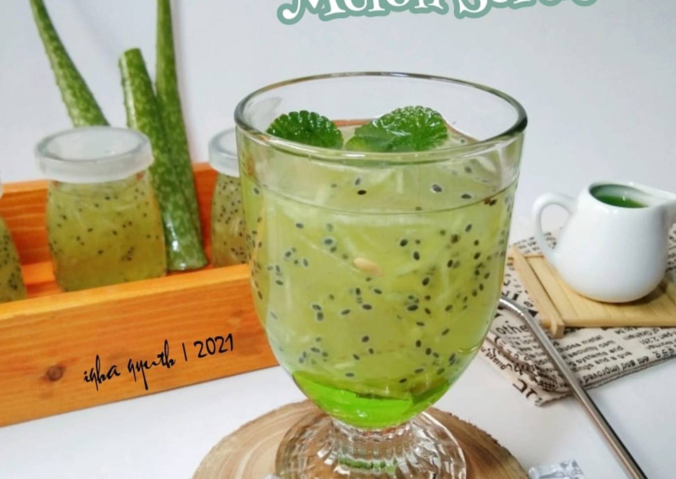 Es Lidah Buaya mix Melon serut