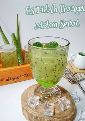Foto resep Es Lidah Buaya mix Melon serut