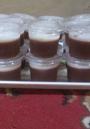 Foto resep puding coklat vla vanila 👌😍