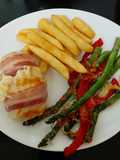 My Crisp Bacon&Cheese wrapped 🐔 Breast with Asparagus 🌶 in 🧀