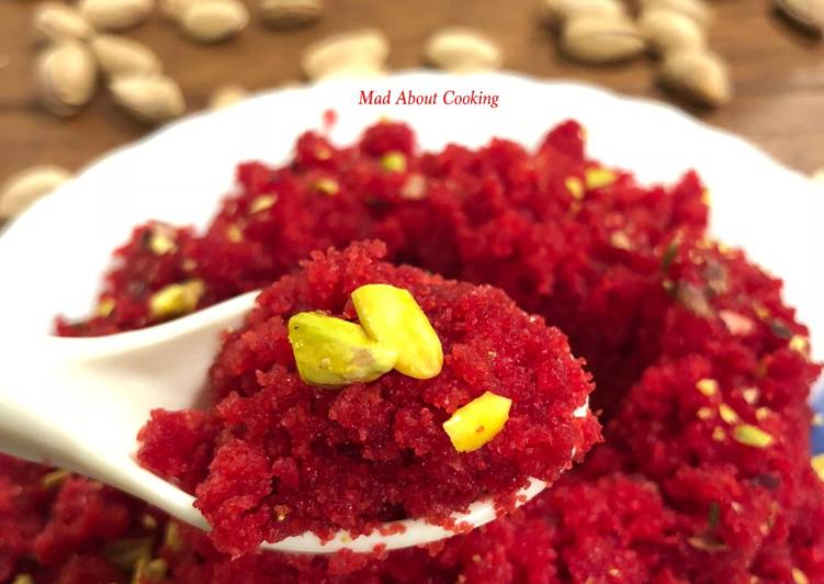 Easiest Way to Make Homemade Beetroot Rava Pudding -Chukandar Sooji Ka Halwa – Diwali Dessert Recipe