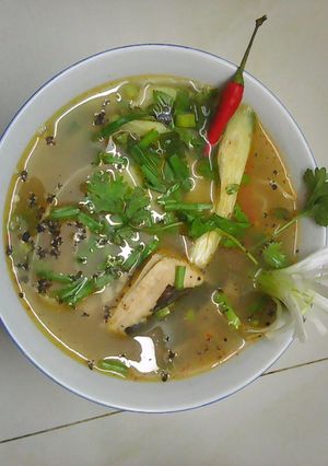 Hình của món canh chua cá đuối.