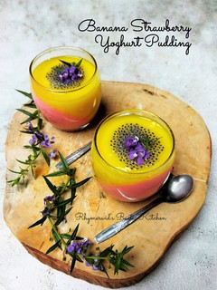 Foto resep Banana Strawberry Yogurt Puding (Low Fat)