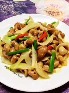 Hình của món Bao Tử Cá BaSa Xào Bơ.
