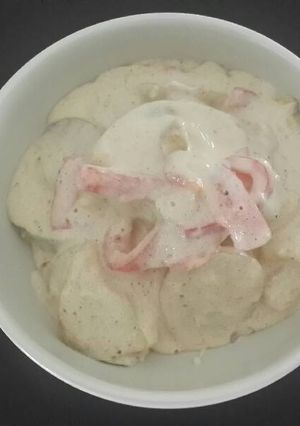 Una foto de Cazuela de papa a la crema