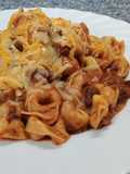 🍝Tortellini a los Tortellini 🧀4 quesos con 🌶️chile y 🥩carne