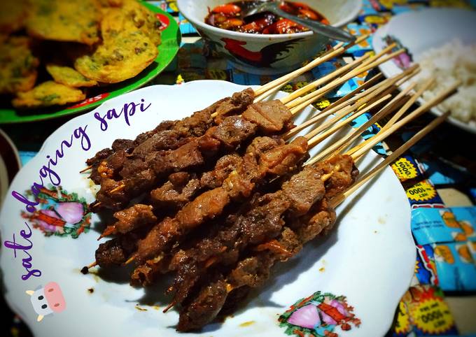 Standar Cara gampang memasak Sate Daging Sapi sajian Hari Raya  istimewa