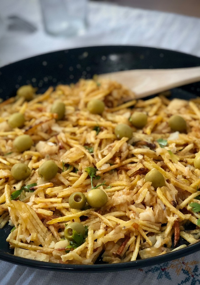 Una foto de Bacalao bras paso a paso intentando hacerlo a la portuguesa 💪🏻