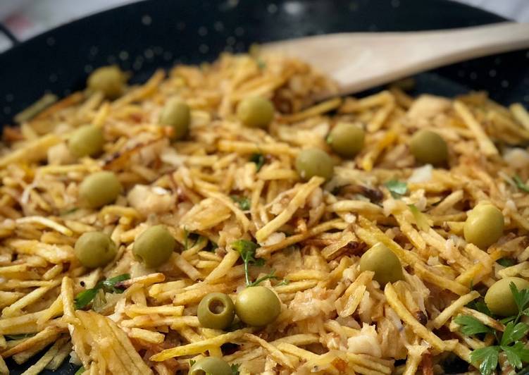 Bacalao bras paso a paso intentando hacerlo a la portuguesa 💪🏻
