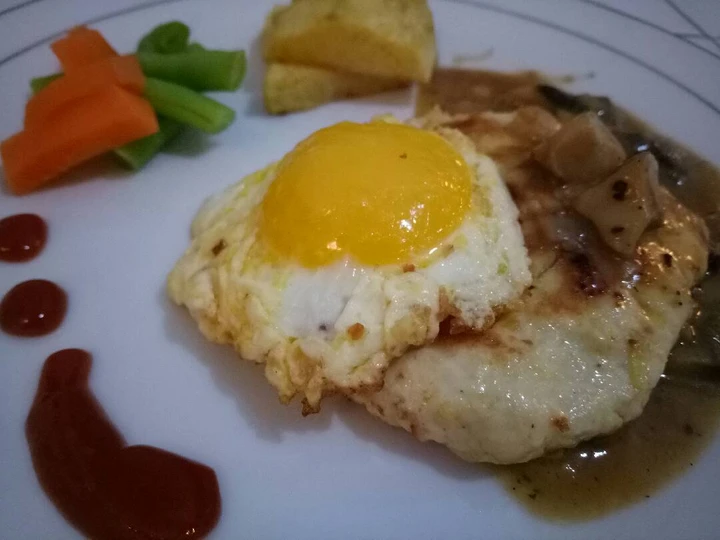 Cara Gampang Menyiapkan Resep Steak tahu ayam saos jamur yang Menggugah Selera Anti Ribet, Lezat