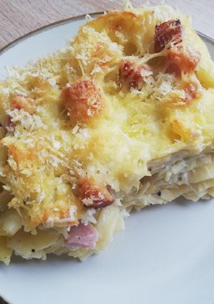 Sonkás rakott tészta recept fotója