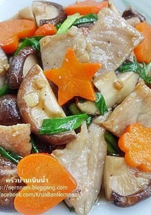 รูปของ เห็ดหอมผัดน้ำมันหอย