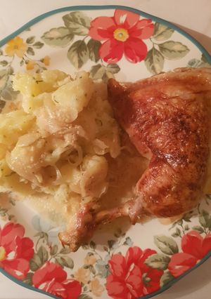 Mustáros-hagymás csirke recept fotója