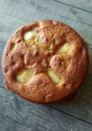 Une photo de Moelleux crème de marrons et poire