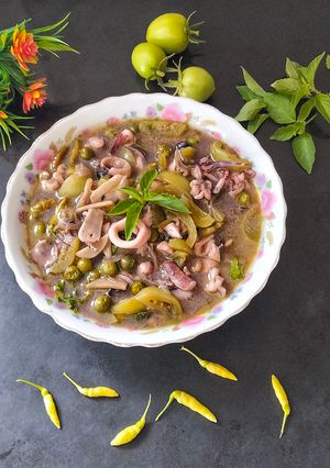 Foto resep Tumis Cumi Tomat Hijau