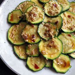 A picture of Zucchini with Garlic, Chilli and Sesame.