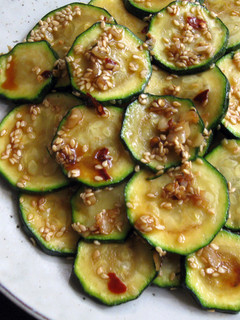 A picture of Zucchini with Garlic, Chilli and Sesame.