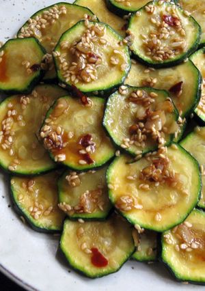 A picture of Zucchini with Garlic, Chilli and Sesame.