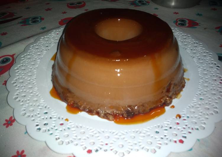 Postre de Flan con Galletitas