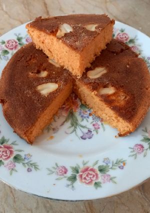 A picture of Peanut cake with rose flavour 🍰🥜🥜🍰without oven.